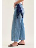JUDY BLUE MID RISE WIDE LEG JEAN WITH BANDANA LOOP