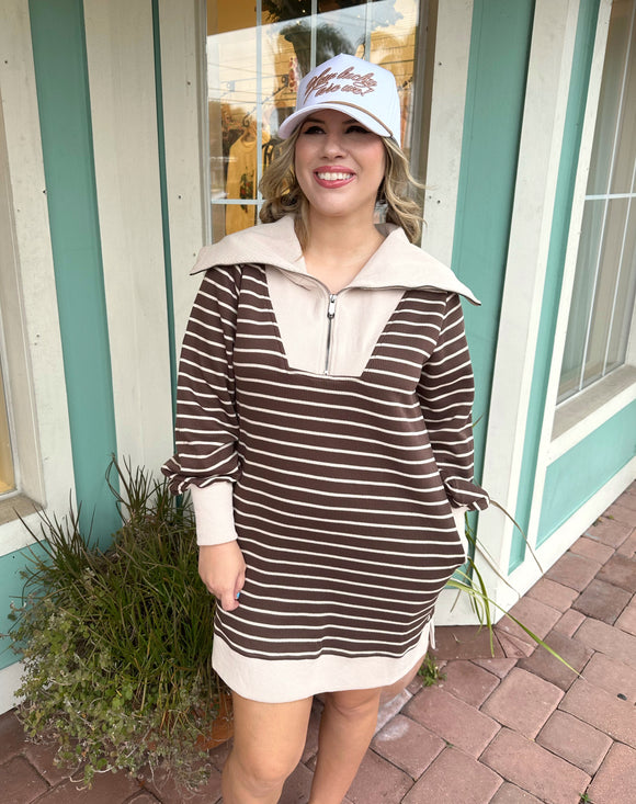 JUST FOR FUN STRIPED MINI DRESS