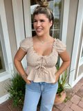 FAITHFUL WISH GINGHAM BOW TOP