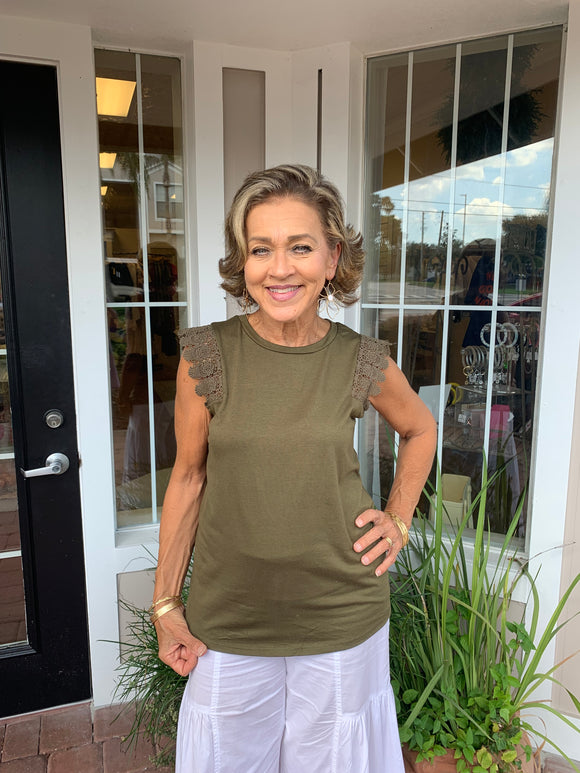 A TOUCH OF LACE SLEEVELESS TOP