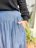 FATEFUL DENIM MAXI SKIRT