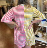 SWEETER DREAMS CONTRAST STRIPED ROMPER