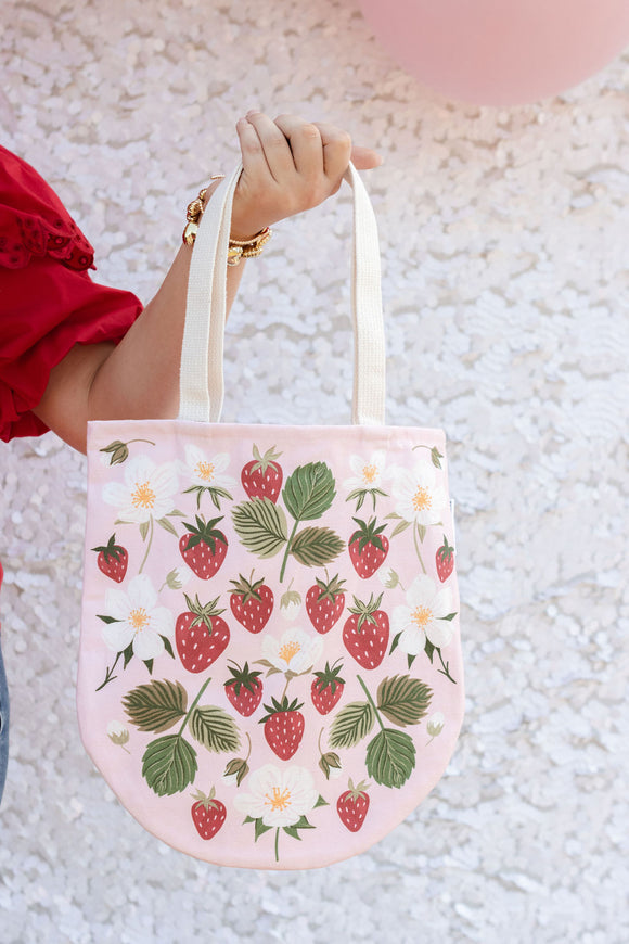 STRAWBERRY PATCH CANVAS TOTE BAG