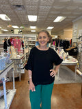 THE RIGHT CALL LINEN FRAYED HEM TOP