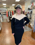 NEVER TOO LATE COLOR BLOCK HOODIE DRESS