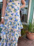 EVERYTHING IN BLOOM RUFFLE MIDI DRESS