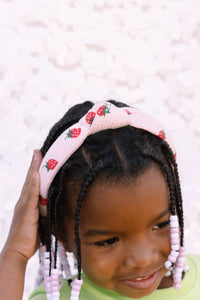 STRAWBERRY GINGHAM HEADBAND- YOUTH