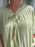 A LUCKY LADY WOVEN PEASANT BLOUSE