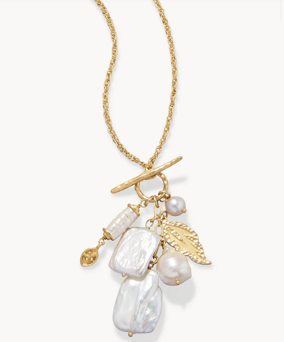 SPARTINA CHARLIE NECKLACE PEARL LEAF