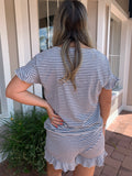 ON THE GO STRIPED SHORT SET
