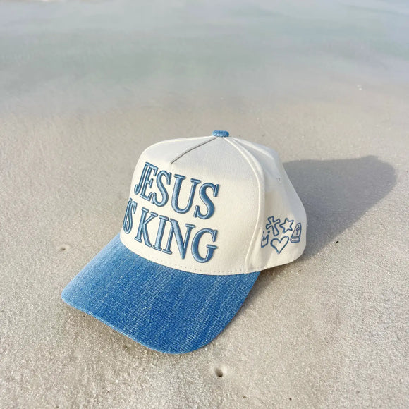 JESUS IS KING DENIM HAT