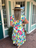 SUNLIT ADVENTURE TIERED MIDI DRESS