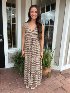 GONE WITH THE WIND V-NECK MIDI DRESS