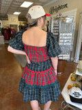 ON MY OWN PLAID BABYDOLL DRESS