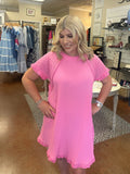 RIGHT HERE AGAIN EYELET DETAIL DRESS