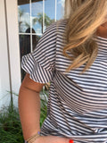 ON THE GO STRIPED SHORT SET