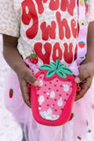 PETITE GLITTER STRAWBERRY CROSSBODY BAG