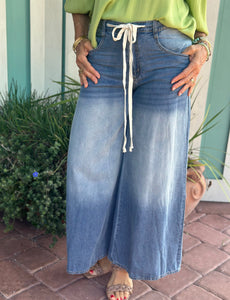 A GLIMPSE OF US OMBRE WIDE LEG DENIM PANT