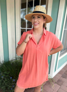 TRANQUILITY LINEN SHIRT DRESS