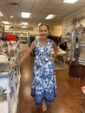 FRESH AIR BLUE FLORAL MAXI