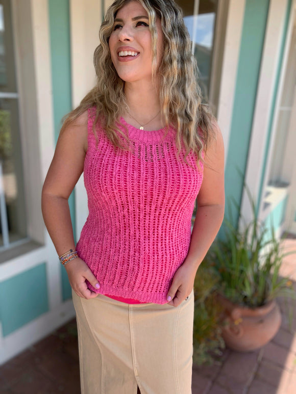 BRUNCH TIME SPRING CROCHET TANK TOP