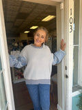 ON THE BLOCK MULTI TEXTURED SWEATER TOP
