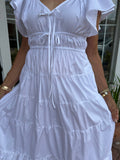 FEELING FREE FLUTTER SLEEVE MAXI DRESS