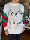 HOLLY JOLLY LIGHTS SEQUINED SWEATER