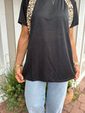 AUTHENTIC LOVE LEOPARD TRIM TOP