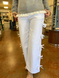 TIED TO CHARM BOW DETAIL WHITE JEANS