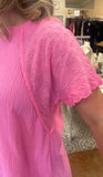 RIGHT HERE AGAIN EYELET DETAIL DRESS
