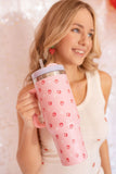 40oz STRAWBERRY HEART STAINLESS STEEL TUMBLERS