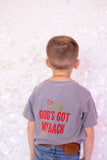 GOD’S GOT MY BACK TRACTOR COMFORT COLOR & BELLA CANVAS TODDLER TEE