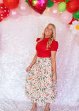 ACRES OF LOVE TIERED MIDI SKIRT