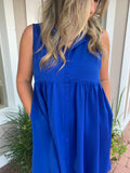 THIS IS IT SLEEVELESS SHIRT DRESS