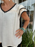 SO AMAZED RUFFLE TRIM TOP