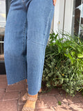 JUDY BLUE HW WIDE CROP CLASSIC RAW HEM