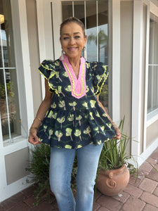 FOREVER MINE FLUTTER SLEEVE TOP