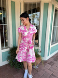 PAINTED FLORAL BUTTON DOWN DRESS
