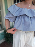 DOUBLE RUFFLE OTS TOP