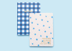 GINGHAM/STARS NOTEBOOK SET