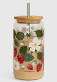 STRAWBERRY PATCH GLASS CAN