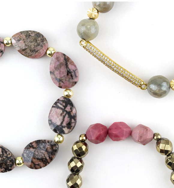 ERIMISH PINK MARBLE GLAM STARTER STACK