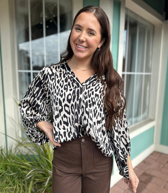 NEW RULES ANIMAL PRINT BLOUSE