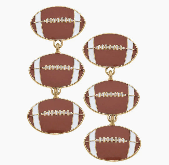 GAME DAY ENAMEL FOOTBALL EARRINGS