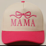 MAMA RIBBON EMBROIDERED TWO-TONE HAT