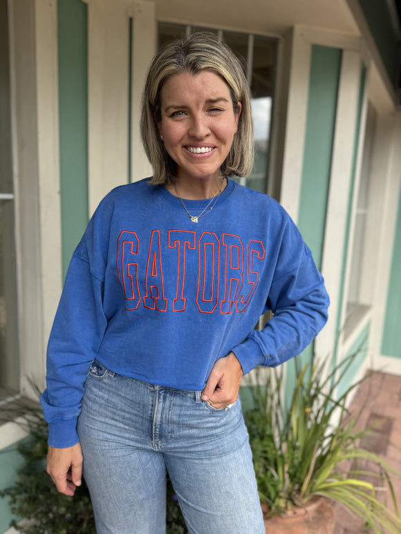 UF FLORIDA OVERSIZED OUTLINE CROPPED LONGSLEEVE