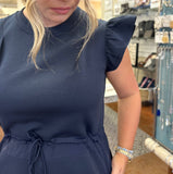 SPEAK TO IT DRAWSTRING DRESS