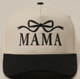 MAMA RIBBON EMBROIDERED TWO-TONE HAT
