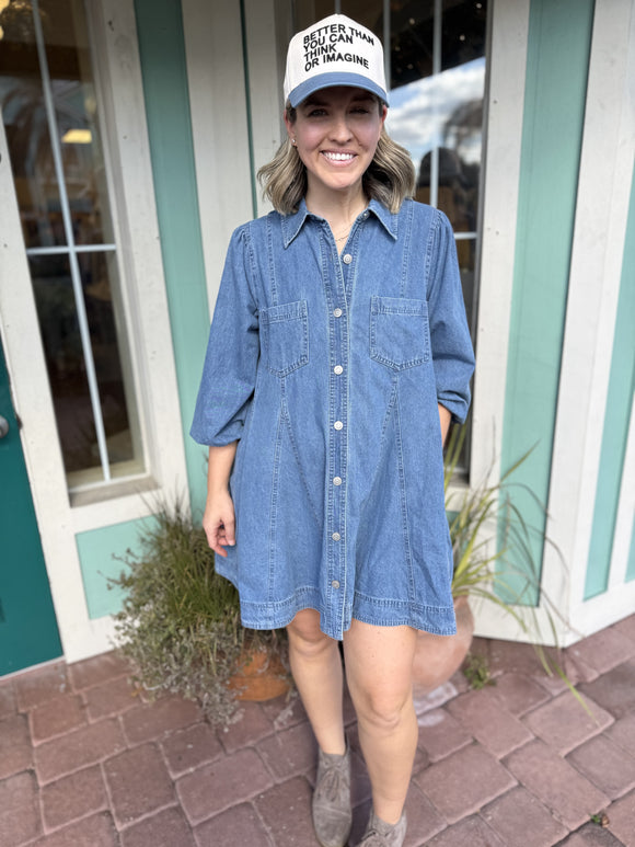 BLUE ME AWAY DENIM DRESS